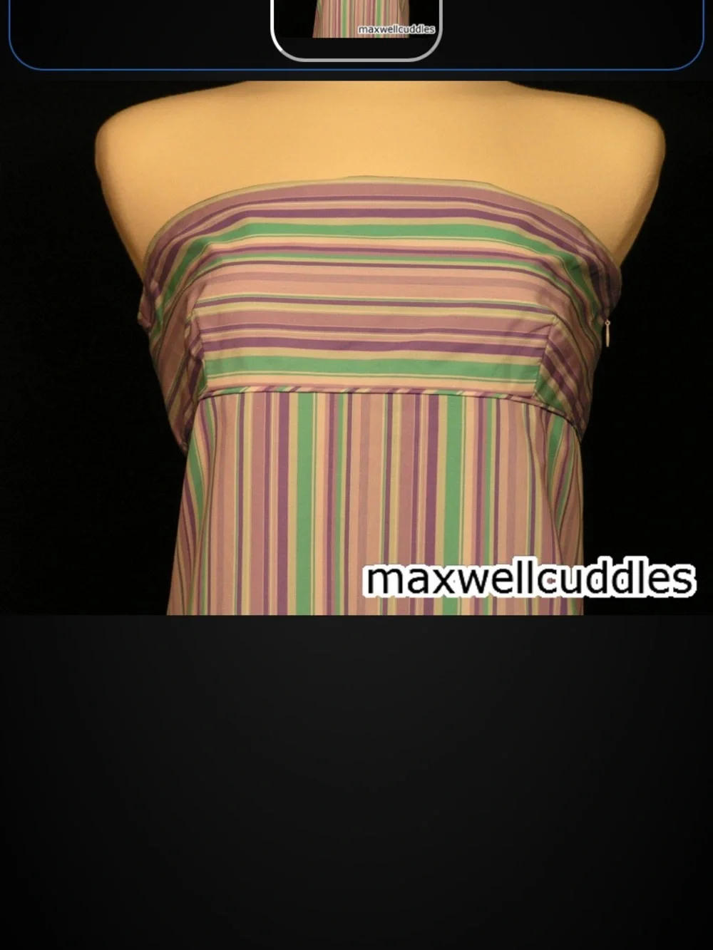J CREW KATHRYN BROADCLOTH COTTON TUBE TOP New W/ Tags Lilac mint green stripe 10
